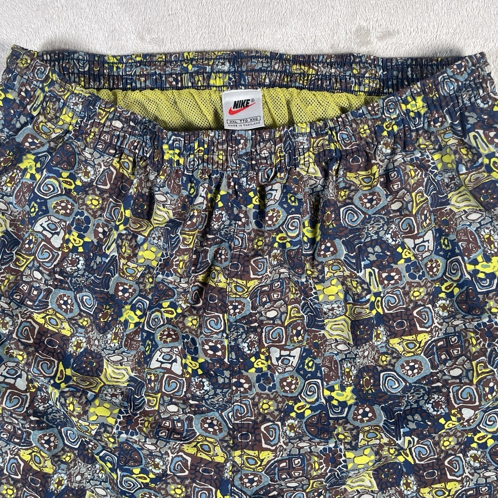 Vintage 90s Nike Mens XXL Geometric Aztec Tribal All‎ Over Print Swim Trunks